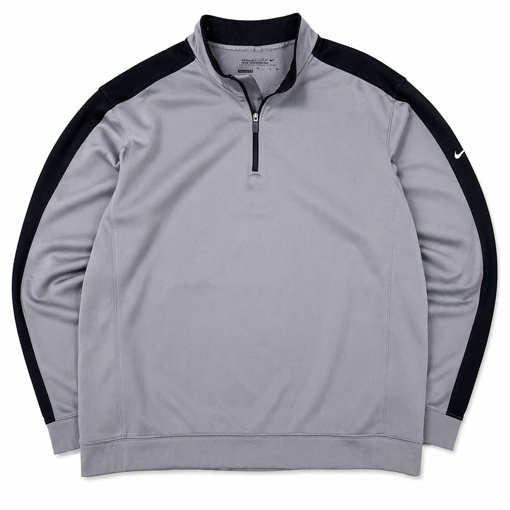 Nike Golf Tour Performance 1/4 Zip Pullover‎ Gray Black XL Dri Fit Mens